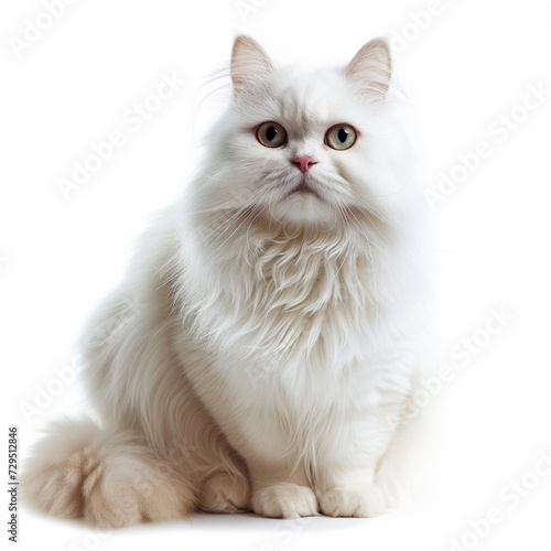 White Persian cat isolated