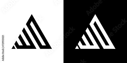 vector logo WO abstract combination of triangles