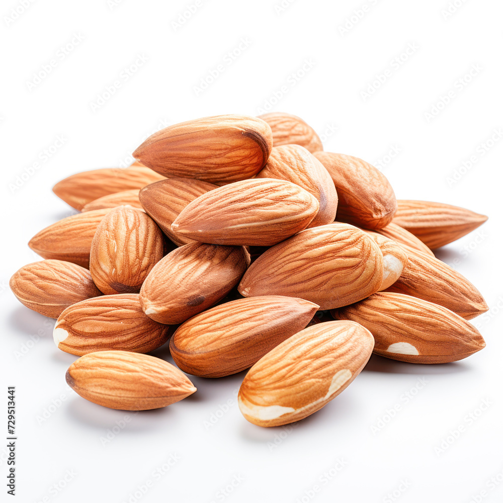 almond on white background almond on white background