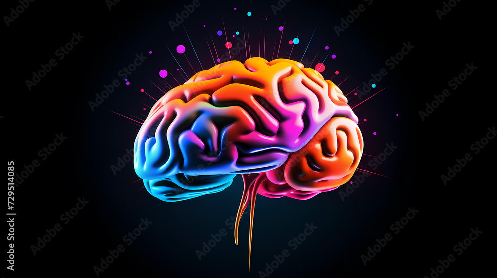 Fototapeta premium Creative human brain concept, creative light bulb background