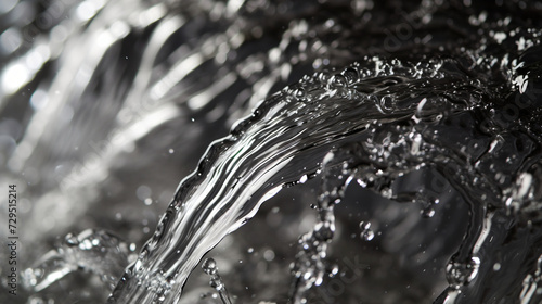 An extreme close-up of hair being rinsed under clear water focusing on the strands and water flow for a sense of refreshment and cleanliness.