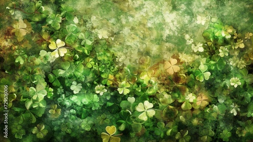 Artistic Clover Field with Textured Overlay