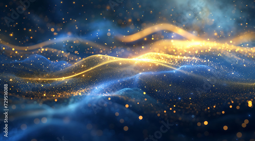 blue gold flowing motion background wallpaper in