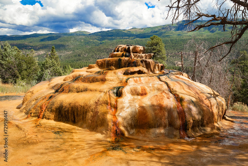 Pinkerton Mineral Hot Spring and Rocky Mountain landscape outside Durango Colorado, USA photo