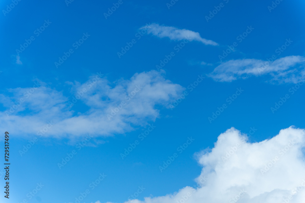 Bright Blue Sky with White Cotton Clouds Bright Blue Sky with White Cotton Clouds