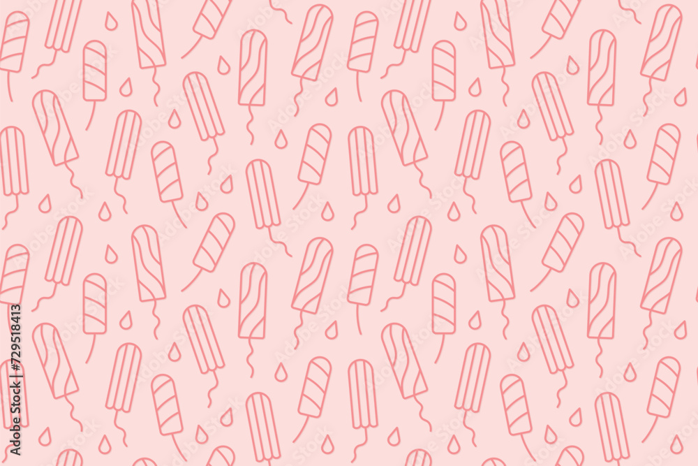 seamless menstrual pattern with tampons; woman's health concept- vector illustration seamless menstrual pattern with tampons; woman's health concept- vector illustration