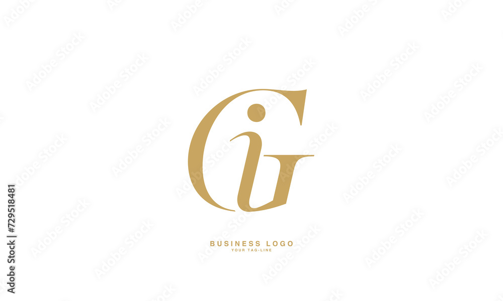 GI, IG, G, I, Abstract Letters Logo Monogram GI, IG, G, I, Abstract Letters Logo Monogram