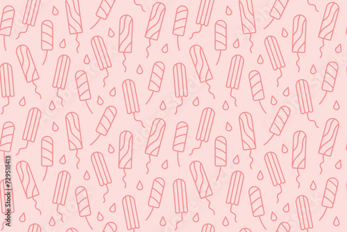 seamless menstrual pattern with tampons  woman s health concept- vector illustration