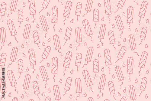 seamless menstrual pattern with tampons; woman's health concept- vector illustration