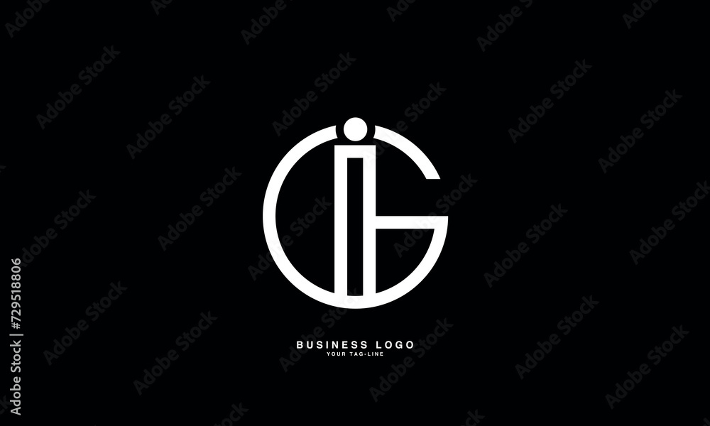 GI, IG, G, I, Abstract Letters Logo Monogram GI, IG, G, I, Abstract Letters Logo Monogram