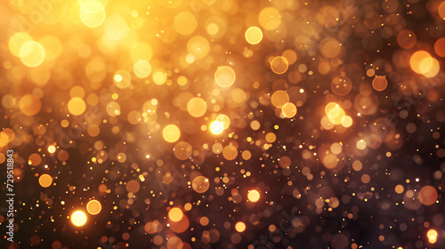 A warm and inviting background filled with golden bokeh lights  perfect for creating a festive or magical atmosphere.
