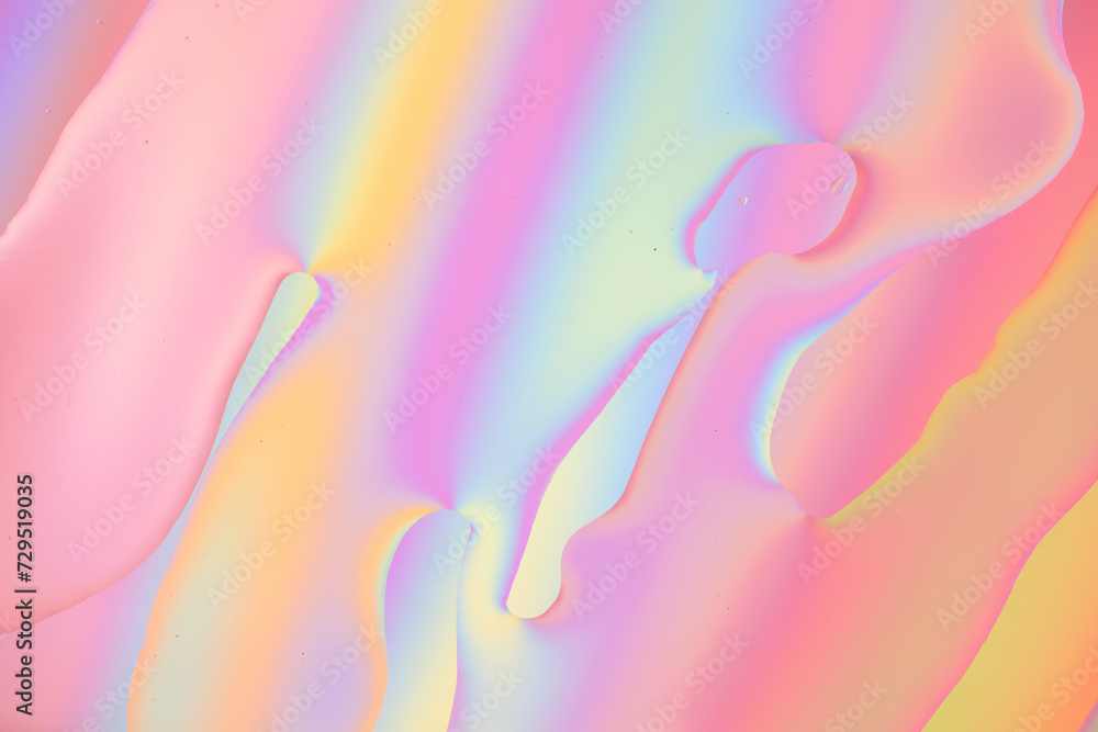 Iridescent colorful abstract background with bubbles, fluid texture ...