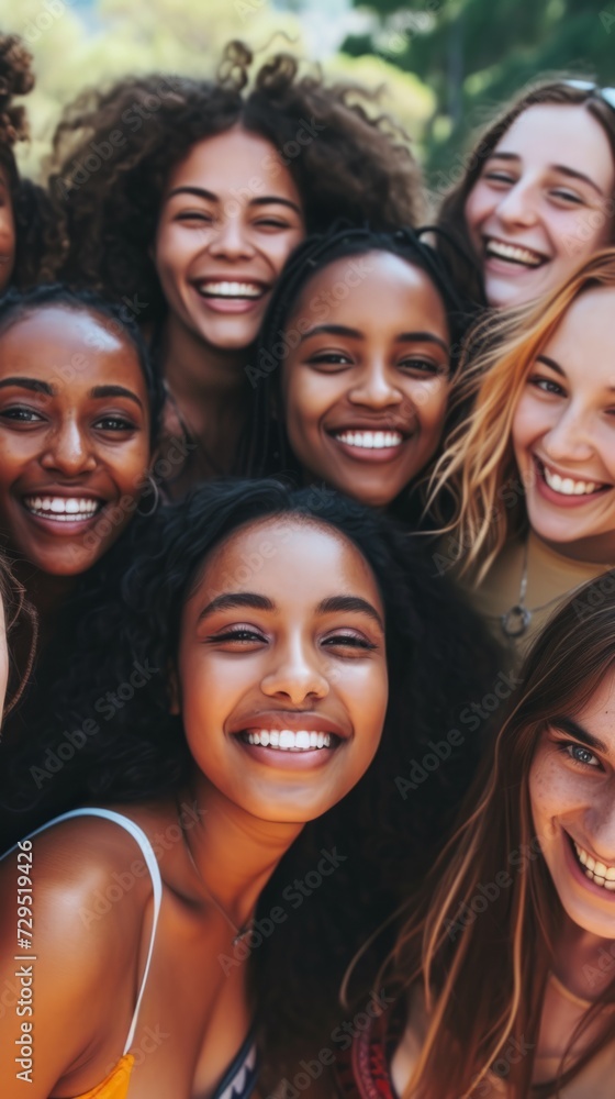 A group of women standing next to each other A group of women standing next to each other