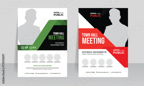 Corporate business town hall meeting flyer design template 