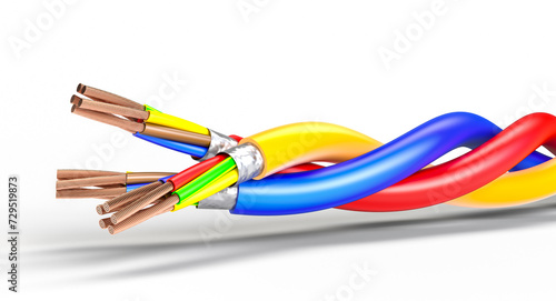 multi-stranded copper cables twisted together.