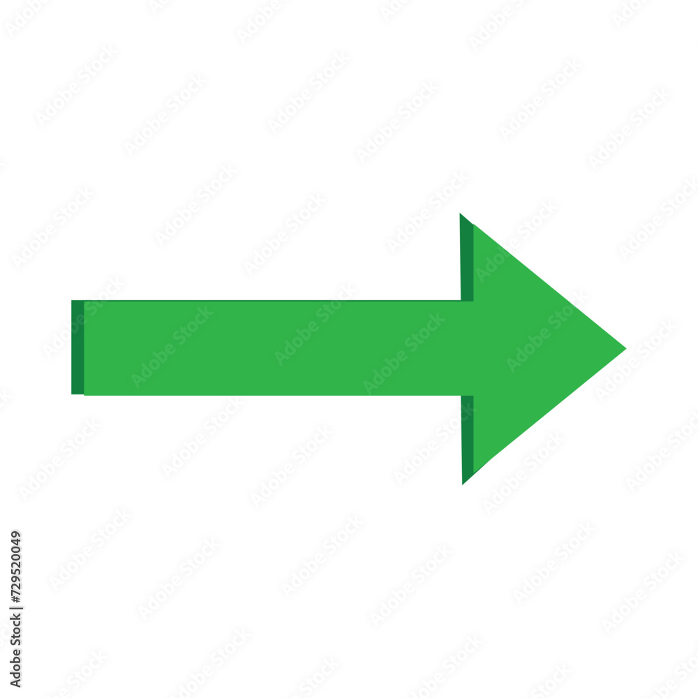 Green 3d arrow. Vector