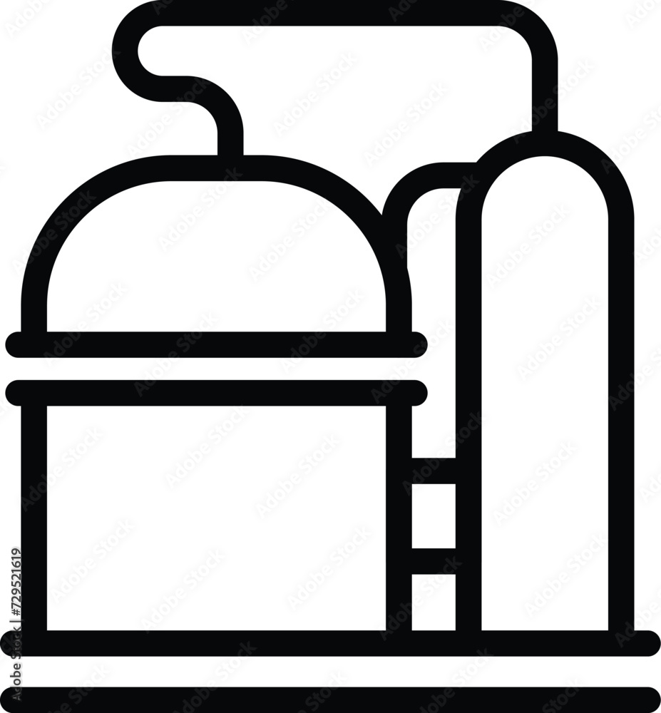 Thermal nuclear power icon outline vector. Battery fossil. Smoke reactor