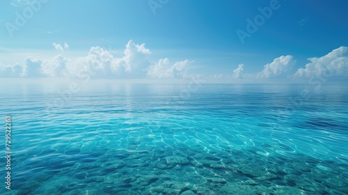 View of blue sea with clear sky © Yuridabi
