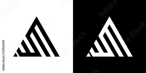 vector logo WM abstract combination of triangles