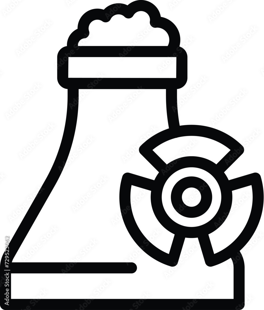 Power plant icon outline vector. Nuclear energy. Industry reactor natural Power plant icon outline vector. Nuclear energy. Industry reactor natural