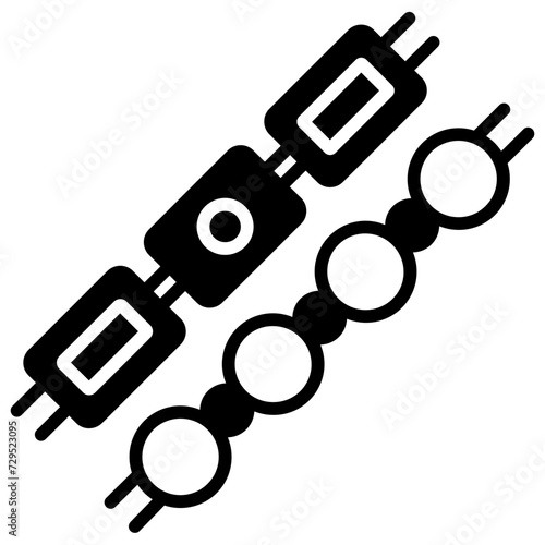Beads glyph and line vector illustration