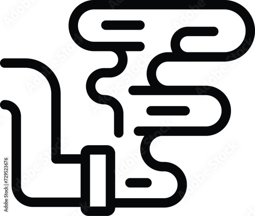Pipe smoke dust icon outline vector. City smoke speed. Velocity air