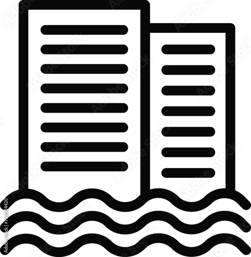 Pipe emission dust icon outline vector. City co2 chemical. Dark pipe emissions
