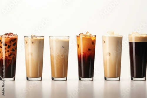 Set of coffee drinks photo