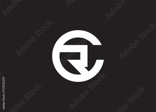 Alphabet letter icon logo CR or RC