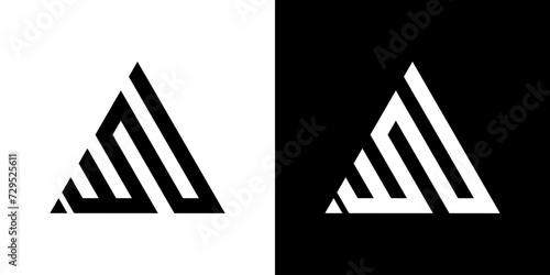 vector logo WN abstract combination of triangles