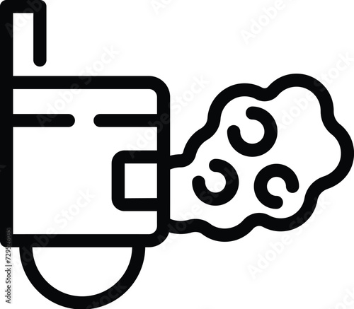 Gas pollution dark icon outline vector. Fume motor. Vehicle city car co2