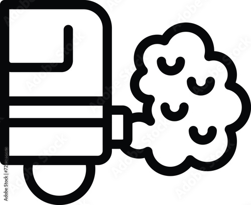 Car fumes exterior icon outline vector. Gases fume motor. Dark pipe