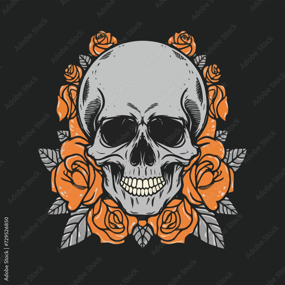 Fototapeta premium Skeleton T-shirt Design.