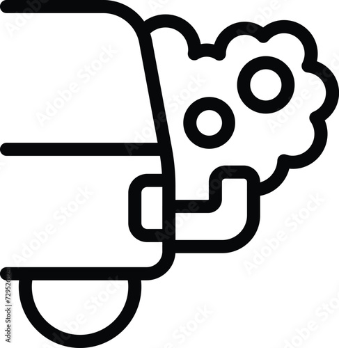 Breath car fumes icon outline vector. Air auto speed car. Emission pollution