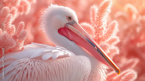 A pelican of color peach fuzz. The trend of 2024 year.