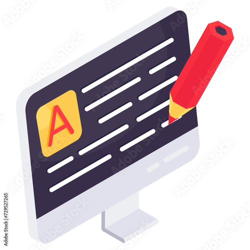 Trendy design icon of online article writing 