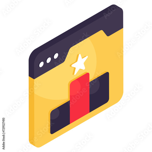 A colored design icon of web ranking 