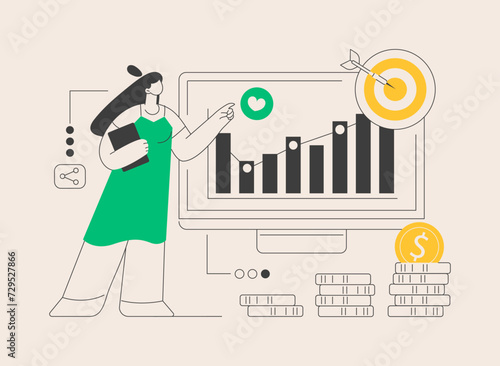 Cost per acquisition abstract concept vector illustration.