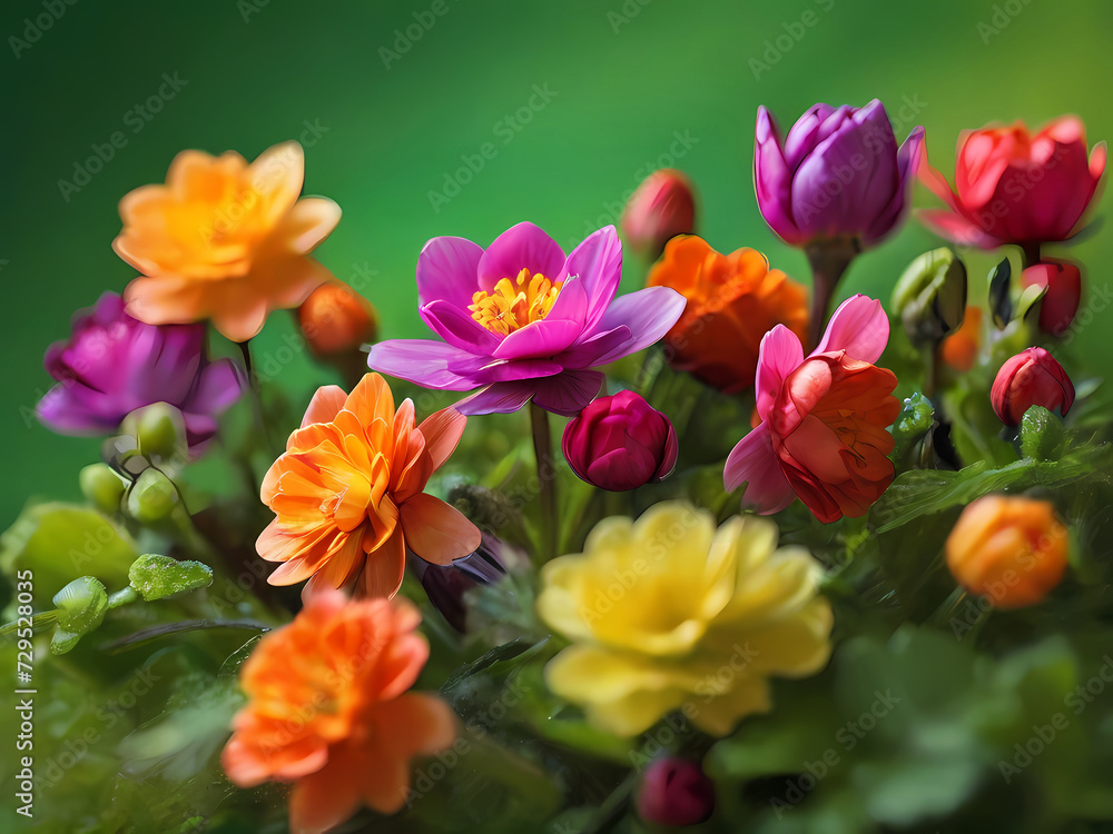 Blossoms Unveil Nature's Renewal in Captivating Photographs - A Kaleidoscope of Colors on a Lush Green Canvas. Blossoms Unveil Nature's Renewal in Captivating Photographs - A Kaleidoscope of Colors on a Lush Green Canvas.