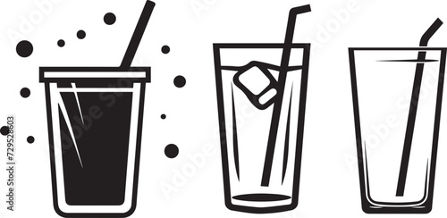 Drink Icon Set black and white