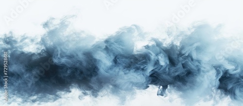 Smoke blue textured isolated white background. AI generated photo