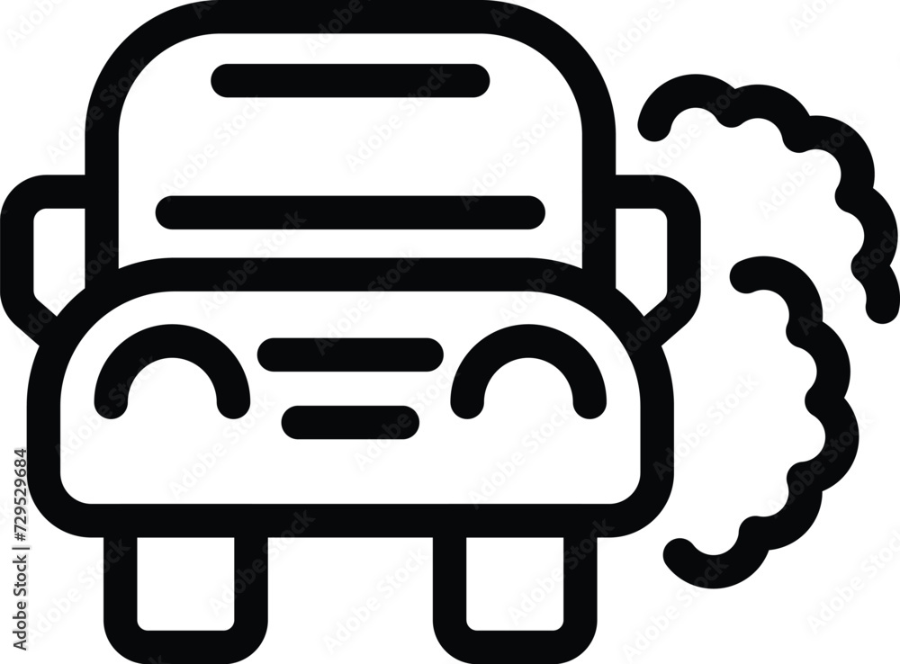 Ecological car fumes icon outline vector. Motor vehicle. Carbon emissions Ecological car fumes icon outline vector. Motor vehicle. Carbon emissions