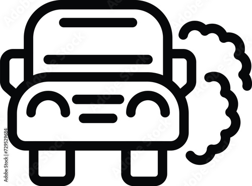 Ecological car fumes icon outline vector. Motor vehicle. Carbon emissions