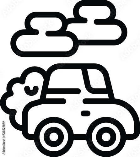 Car traffic fumes icon outline vector. Smoke dust. Eco city emission
