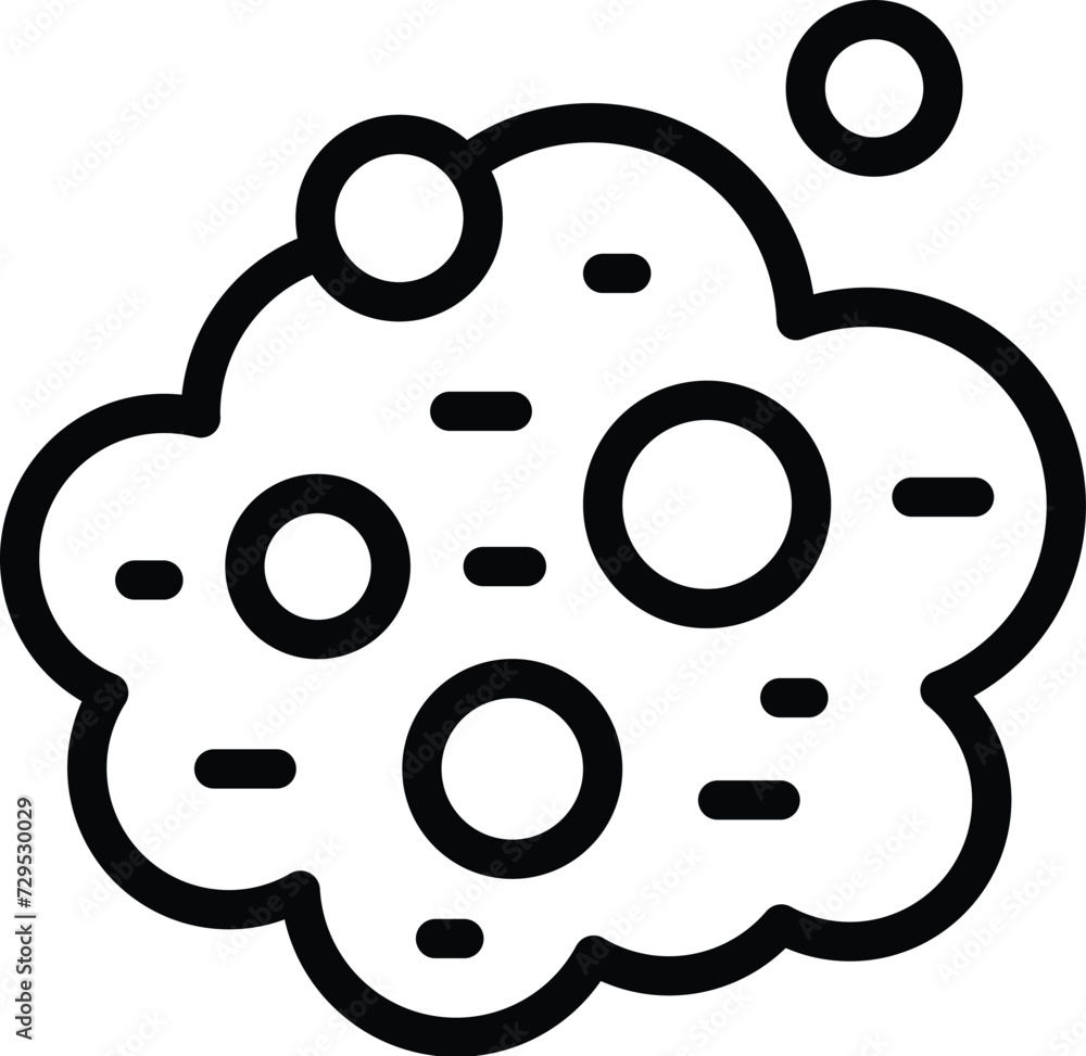 Obraz premium Air co2 smokes icon outline vector. Car fumes climate. Emission pipe