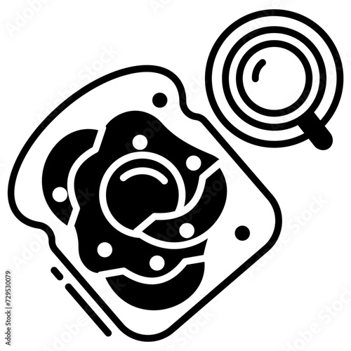 Avacado toast glyph and line vector illustration