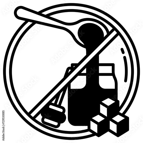Avoid sugar glyph and line vector illustration