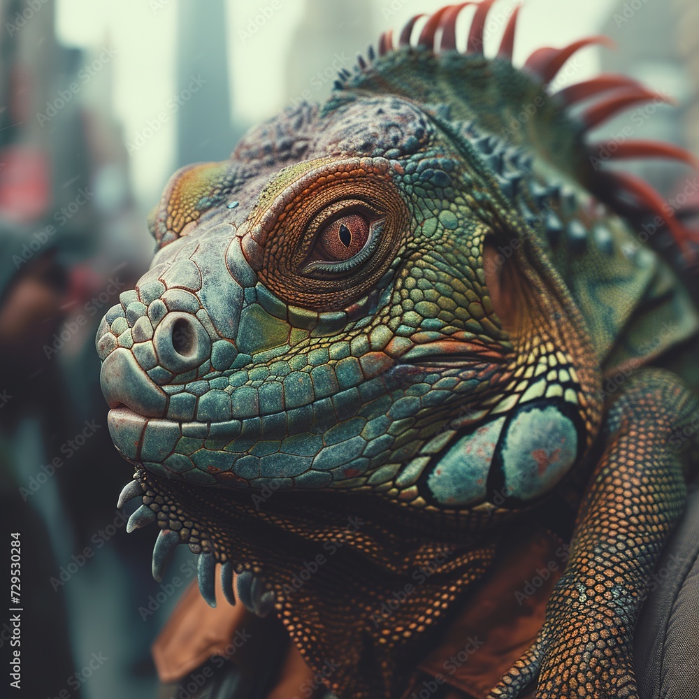 Fototapeta premium Man is a reptile. Lizard man. Reptilian. Portrait.