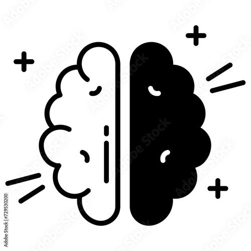 mind clarity glyph and line vector illustration