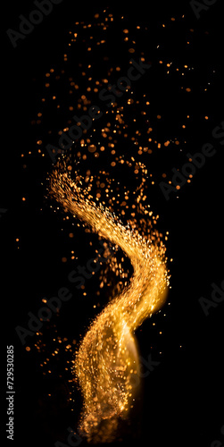 A Flame Of Sparks On A Black Background